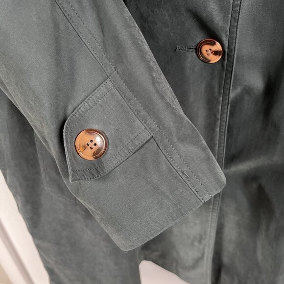 VTG New York Harbor Double Breasted Insulated Green Trench Coat Size 8 - Made in - Picture 7 of 7